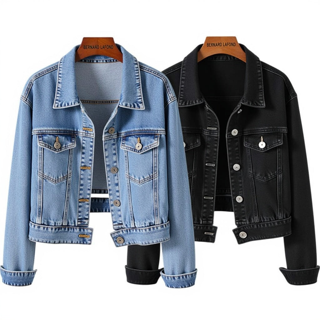 Chic Denim Jacke mit schwarzem Revers™
