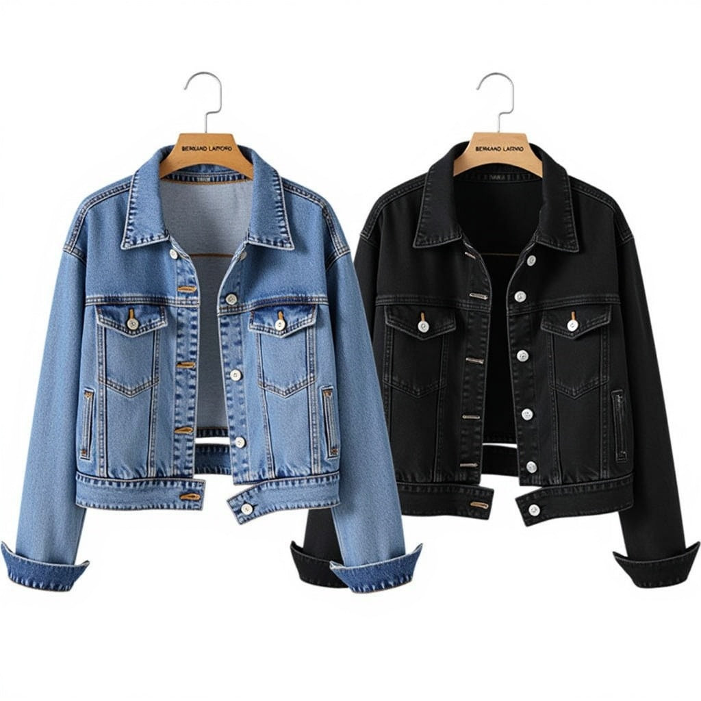 Chic Denim Jacke mit schwarzem Revers™