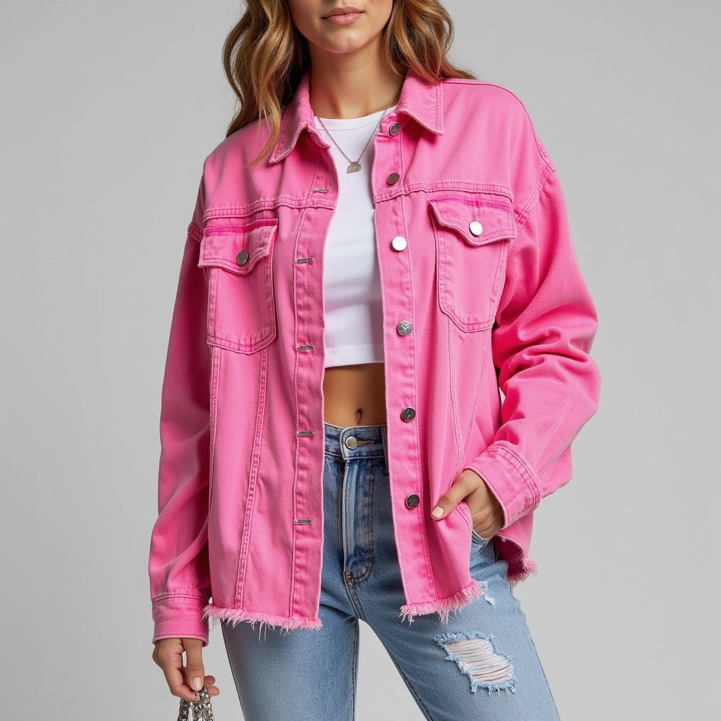 Denim Jacke Frauen Frühling Herbst Hemd