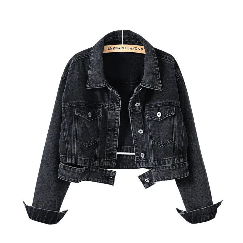 Chic Denim Jacke mit schwarzem Revers™