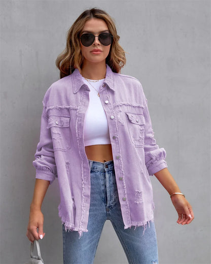 Denim Jacke Frauen Frühling Herbst Hemd