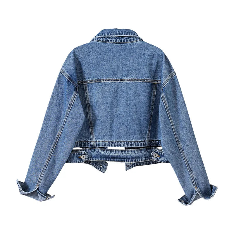 Chic Denim Jacke mit schwarzem Revers™