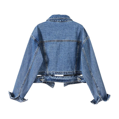 Chic Denim Jacke mit schwarzem Revers™