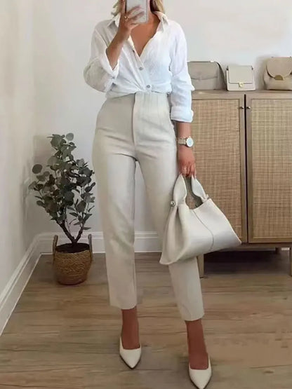 Hohe Taille Feste Hosen für Frauen