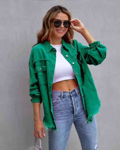 Denim Jacke Frauen Frühling Herbst Hemd