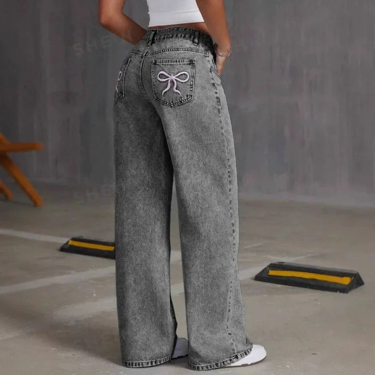 Chic Hochtaillierte Jeans mit Stickerei™
