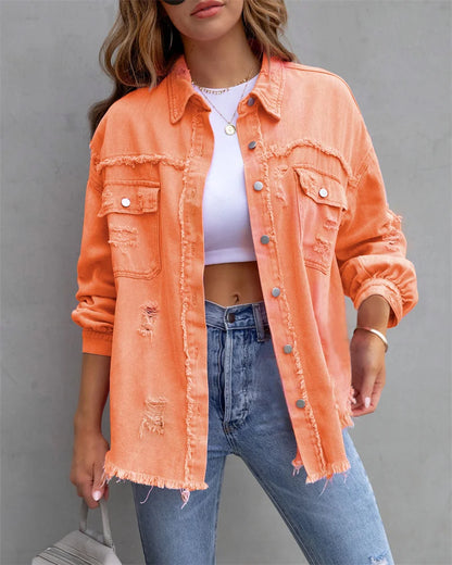 Denim Jacke Frauen Frühling Herbst Hemd