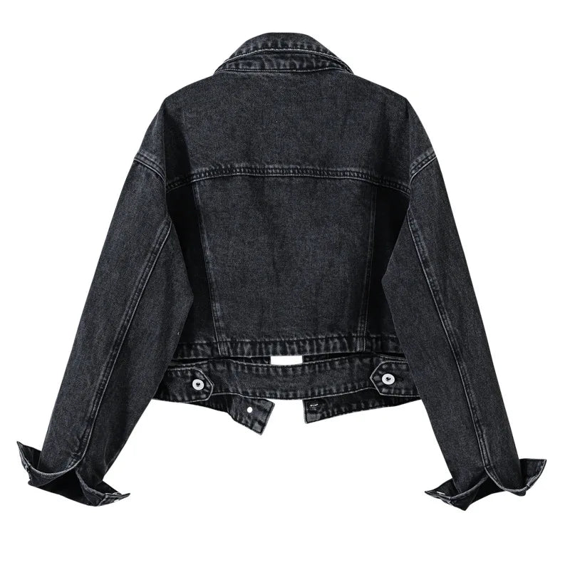 Chic Denim Jacke mit schwarzem Revers™
