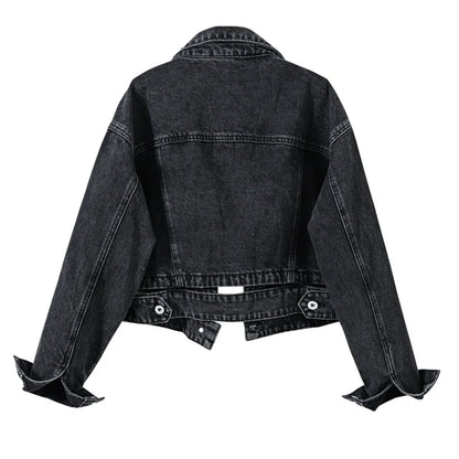 Chic Denim Jacke mit schwarzem Revers™