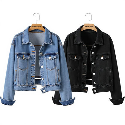 Chic Denim Jacke mit schwarzem Revers™