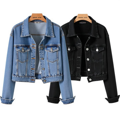 Chic Denim Jacke mit schwarzem Revers™