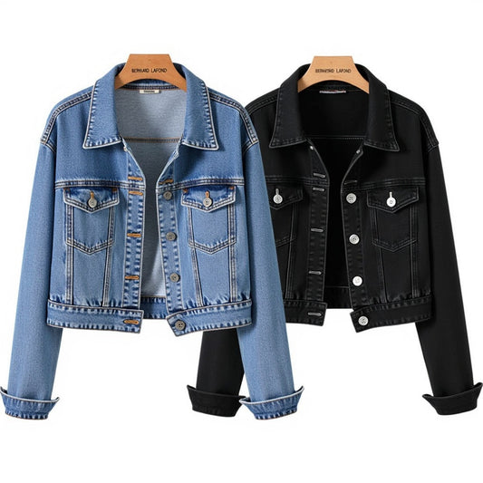 Chic Denim Jacke mit schwarzem Revers™