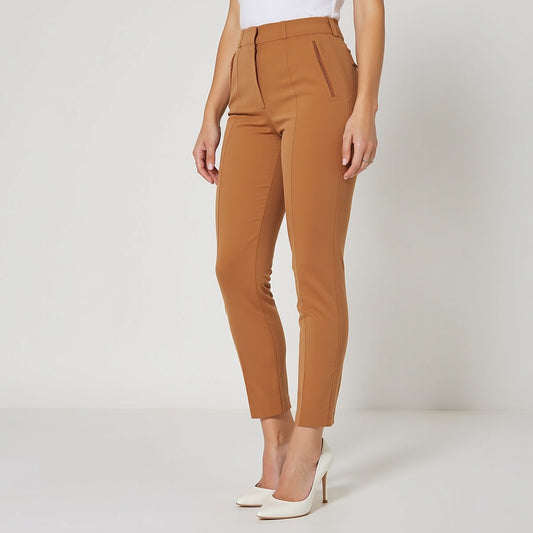 Elegante, kurze Arbeitshose mit hoher Taille für Damen