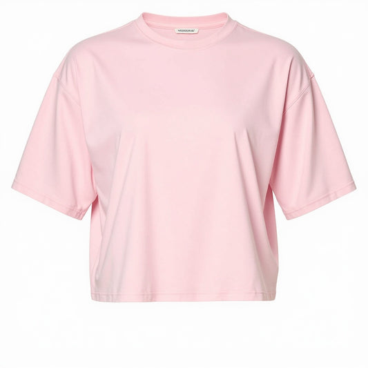 Frauen Crop Tops Casual Weibliche Rosa Crop Tops T-shirt