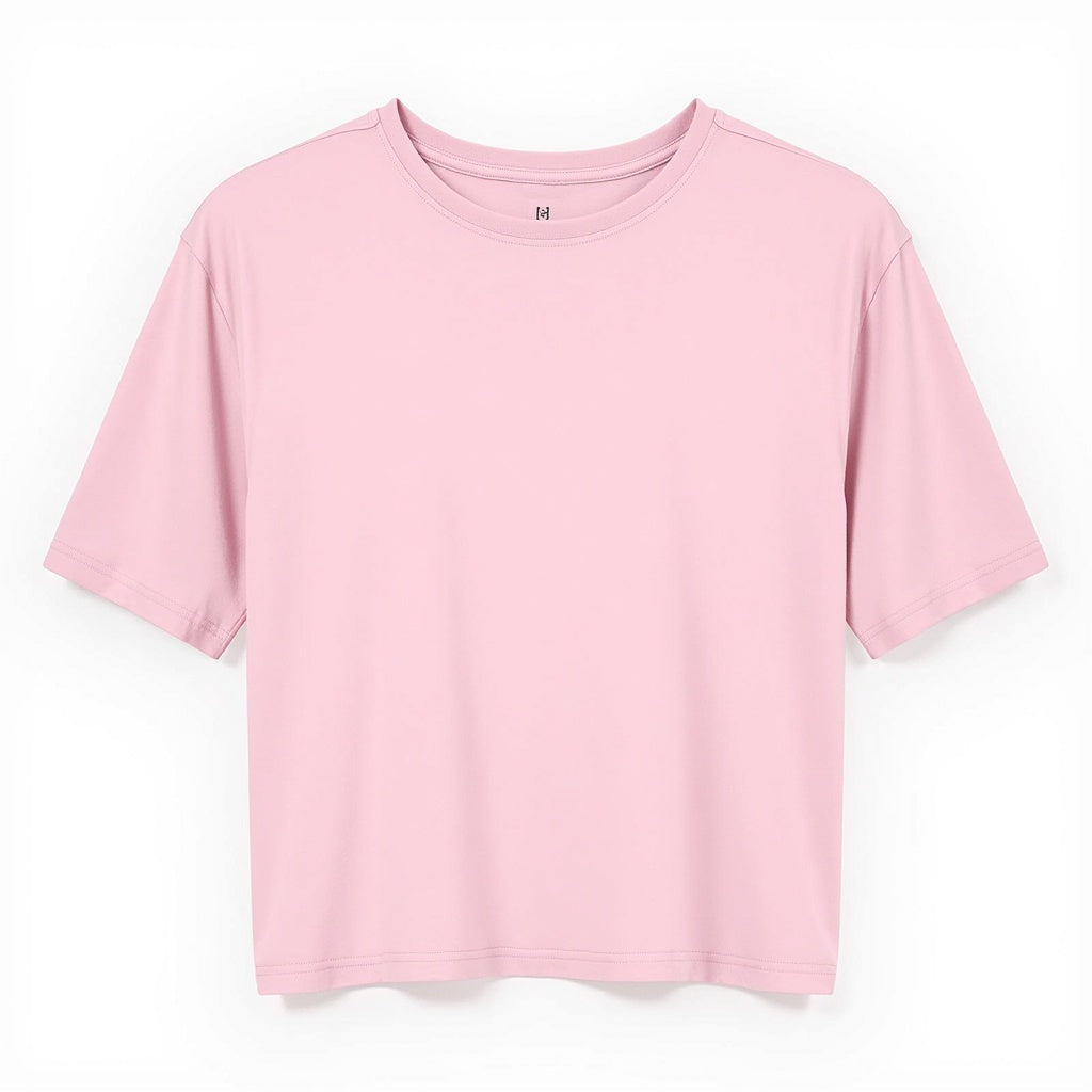 Frauen Crop Tops Casual Weibliche Rosa Crop Tops T-shirt
