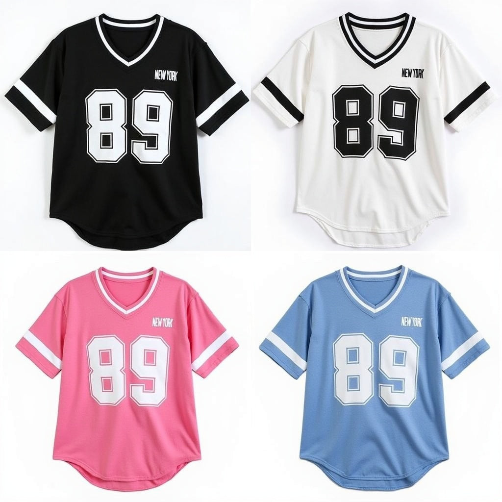 New York Nr. 89-T-Shirt mit V-Ausschnitt